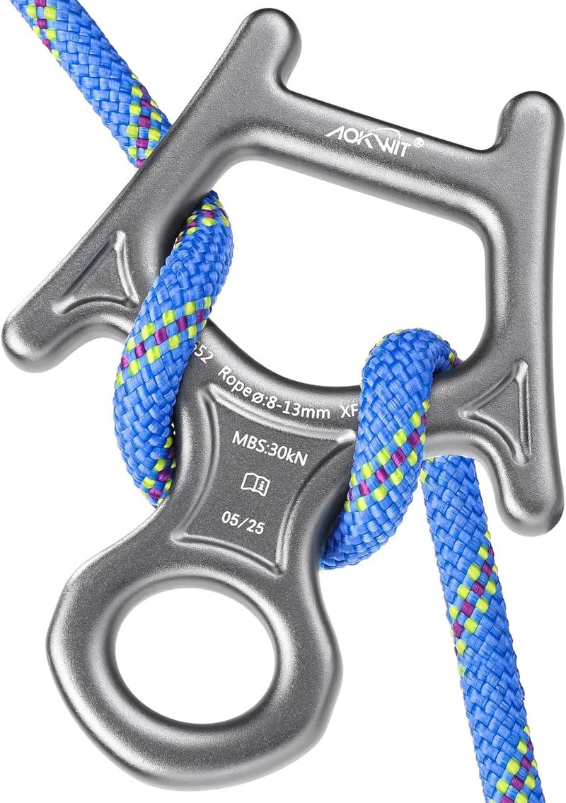 AOKWIT 30kN Figure 8 Descender 7075 Aluminum Alloy Heavy Duty Belaying and Rappelling Device Tree Climbing Gear for Rock Climbing Mountaineering Arborist Caving Rescue Aerial Work Yoga 8-12mm Ropes - Image 1